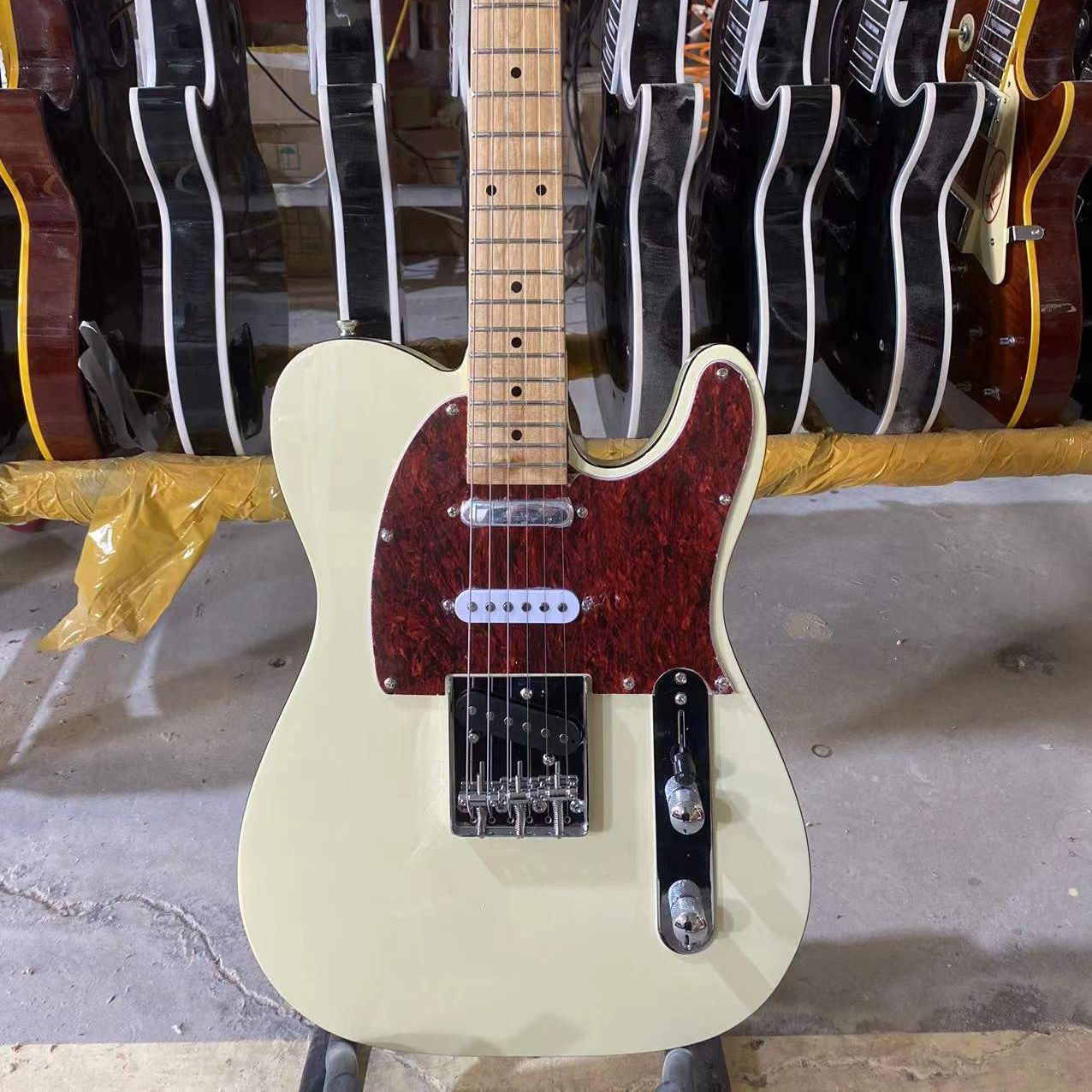 Guitarra elétrica chinesa, cor branca creme, vendas diretas da fábrica, pode ser personalizada, frete grátis