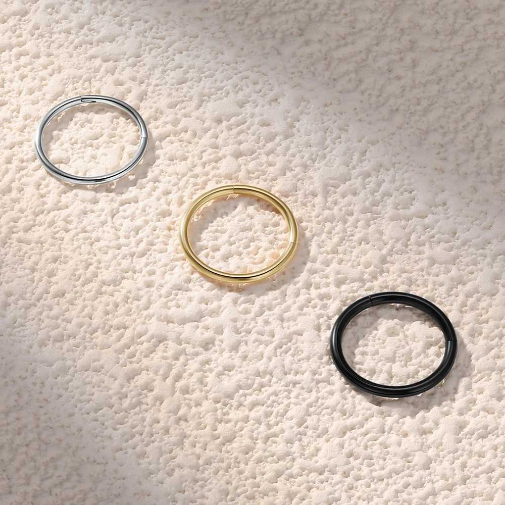 Hoop Huggie anelli da naso in acciaio inossidabile 316L senza soluzione di continuità adatti orecchini da uomo e da donna tappi le orecchie a spirale esagonale gioielli perforati 20G 18G 16G 24326