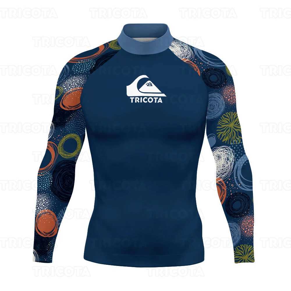 Men's Swimwear Mens Swimming T-shirts UV Protection Rash Guard Swimwear Water Sports Beachwear Diving Rashguard Long Sleeve Surfing Clothing 24327