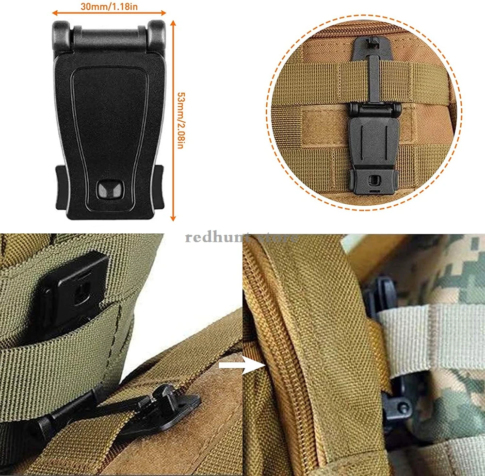 Backpacks Molle Accessoires Anhang Dring Verriegelungsgetriebe Gurtband Tactical Rucksack Web Elastic Saiten Armband