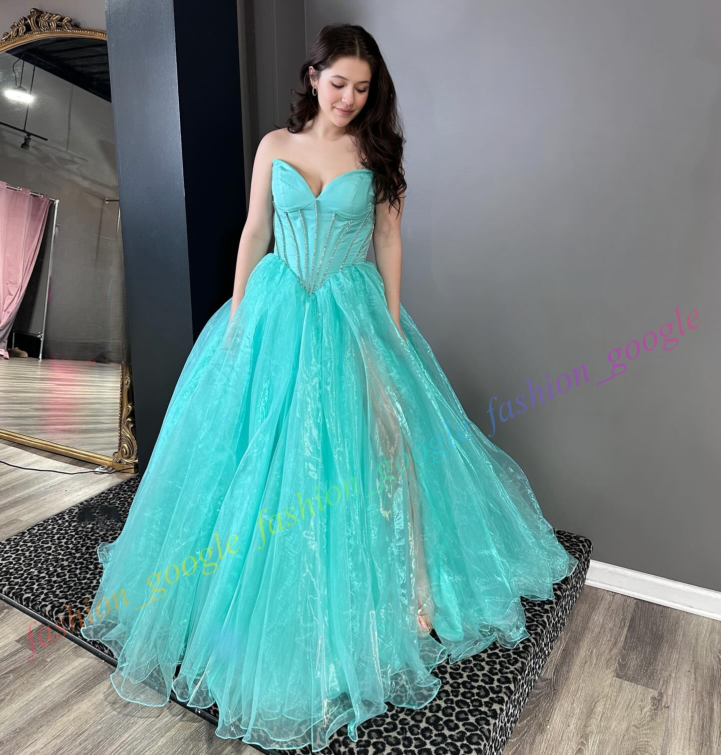 Corset Ballgown Prom Dress Sweetheart Crystals Lady Pageant Prom Spring Winter Evening Hoco Gala Cocktail Red Carpet Gown Special Endan Sweet 15/16 Bright Pink