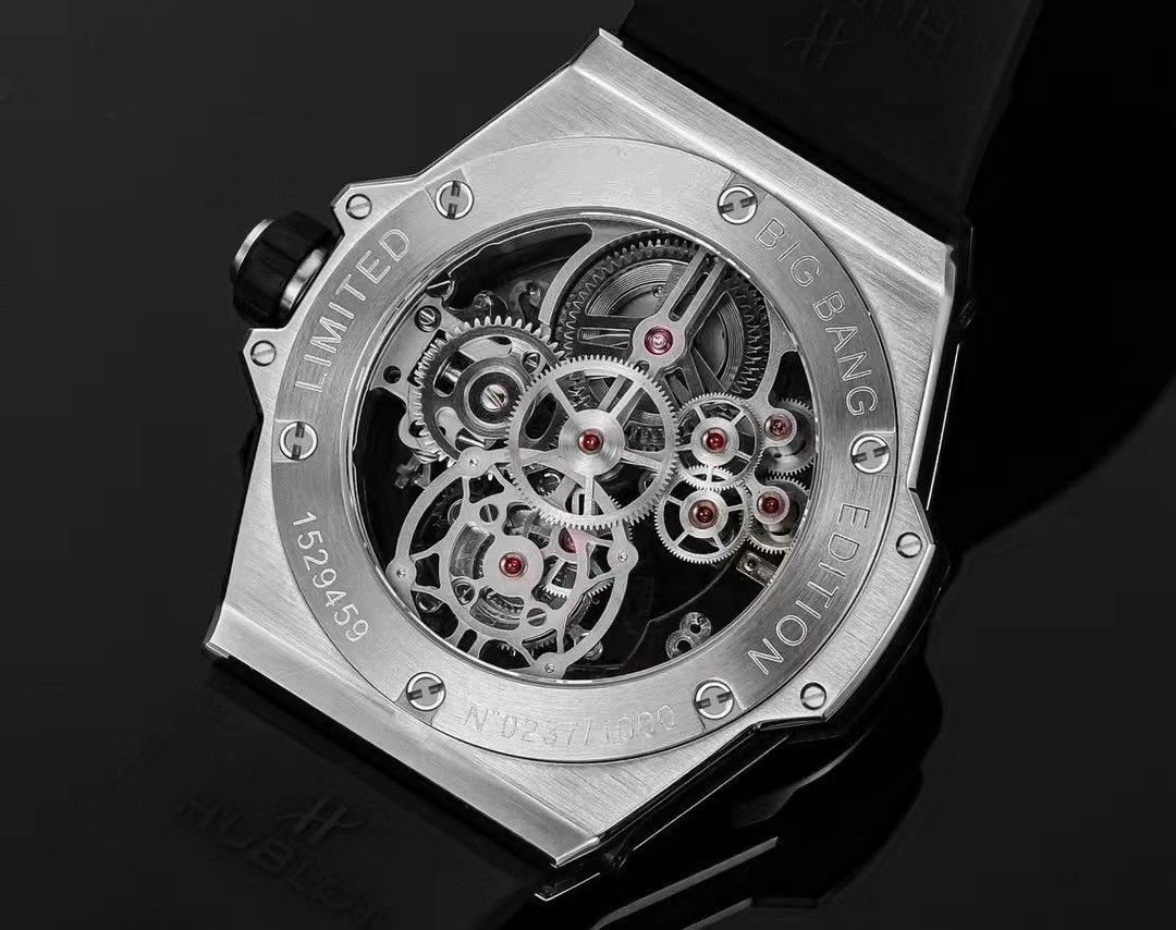 New 2024 HBF 45mmX15.30mm integrated 6035 manual chain tourbillon movement 72 hours endurance electroplated plated 18K imported Thailand natural rubber