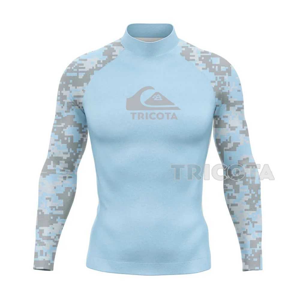 Erkek mayo erkek uzun kollu sörf gömlek rashguard uv güneş koruma temel deriler sörf takım elbise mayo tişört upf dalış spor kıyafetleri 24327