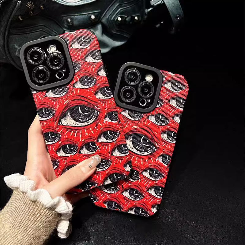 Spooky Scary Red Eye Pattern Soft Phone Case för iPhone 15 14 12 11 13 Pro Max 14Plus 12 13 Mini 7 8 Plus X Xs Max XR Back Cover LYP070