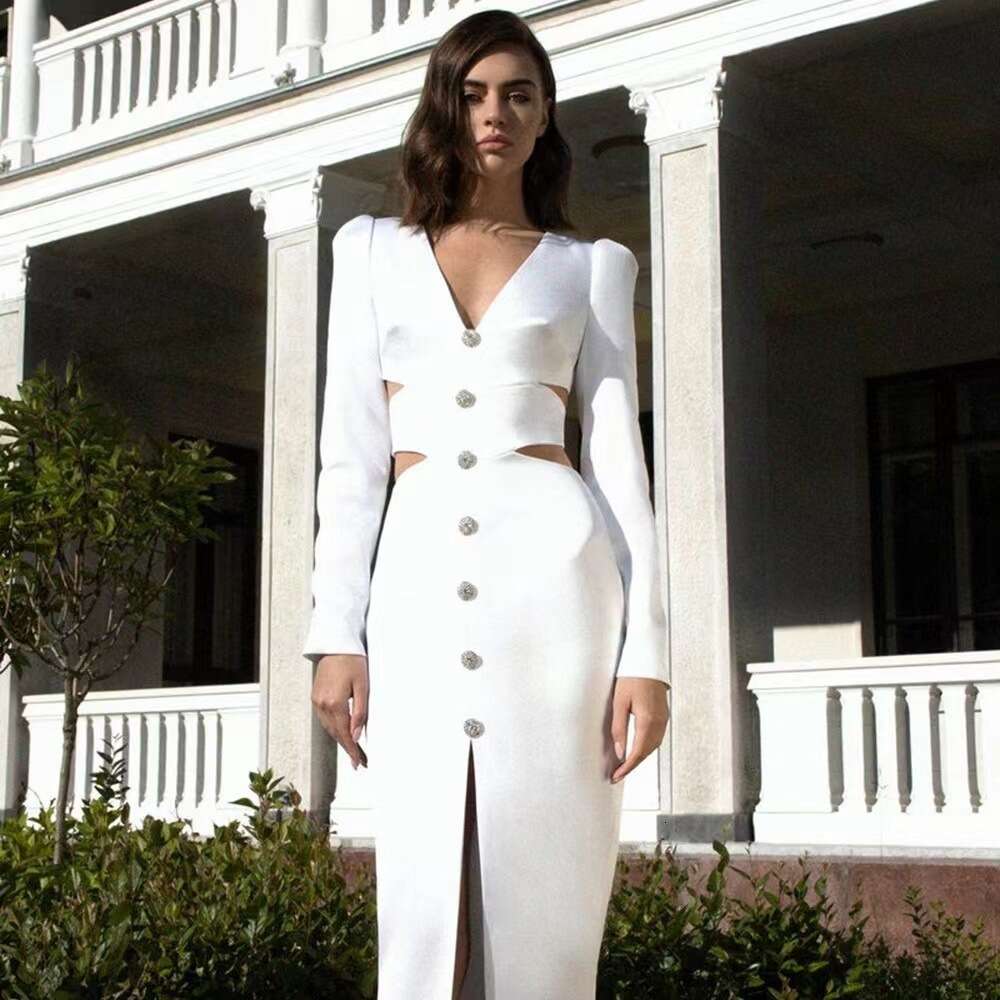 2023 Vestido de mujer con corte hueco francés y vendaje 228477