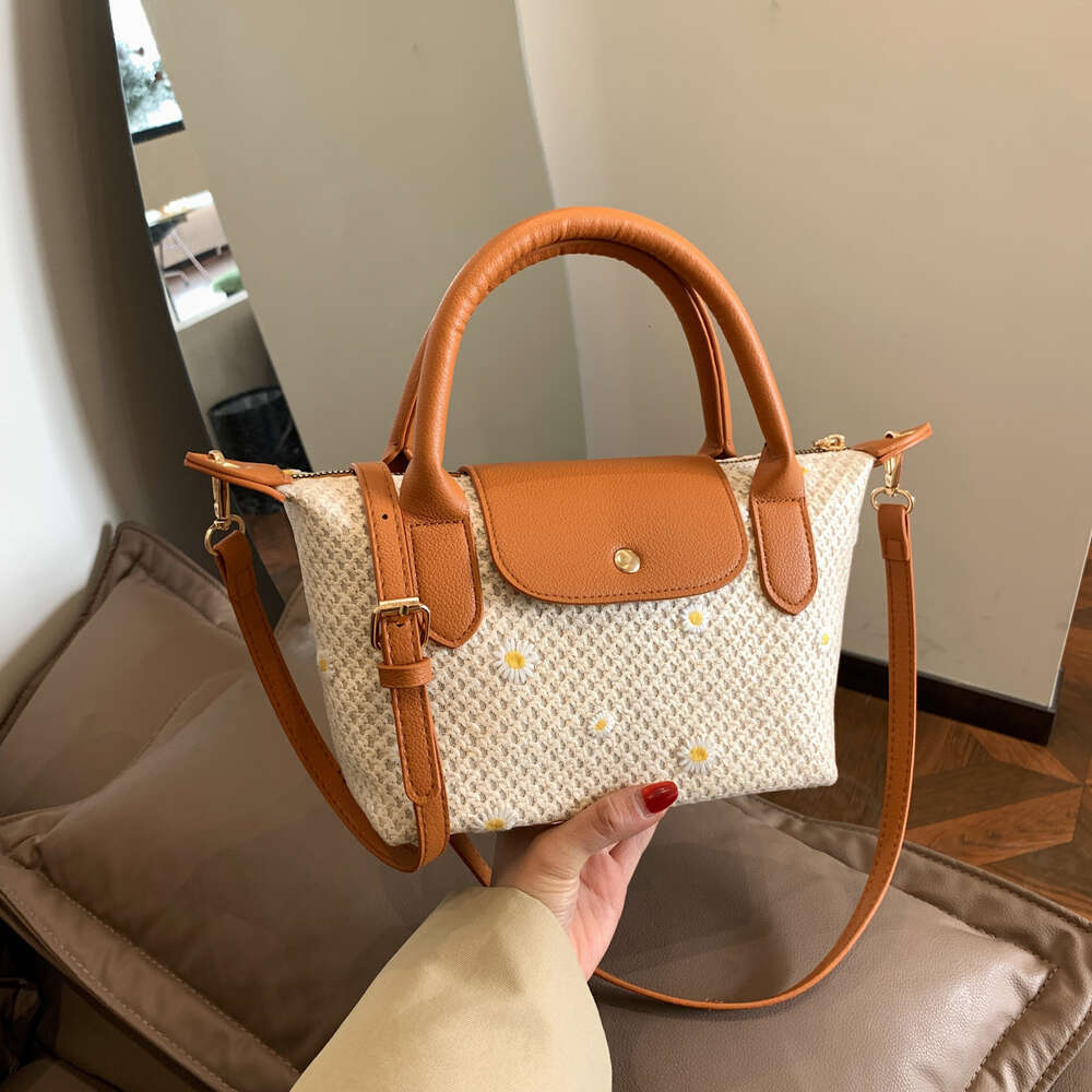 Factory Source High Quality Handbags Is Fashion Travel Bag 2024 New High End Grass Weaving Straddle Shoulder