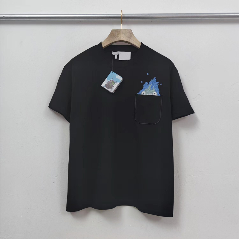 Fashion men designer t shirt summer mens t shirt high quality round neck pure cotton cartoon character print letter embroidery black tshirts lloose women tshirts top