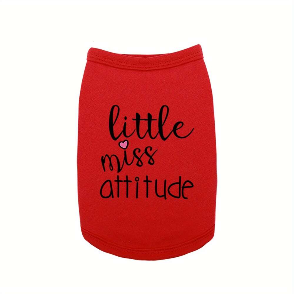 Little Miss Attitude – Colete de verão para cães pequenos, roupas para animais de estimação, camiseta de algodão