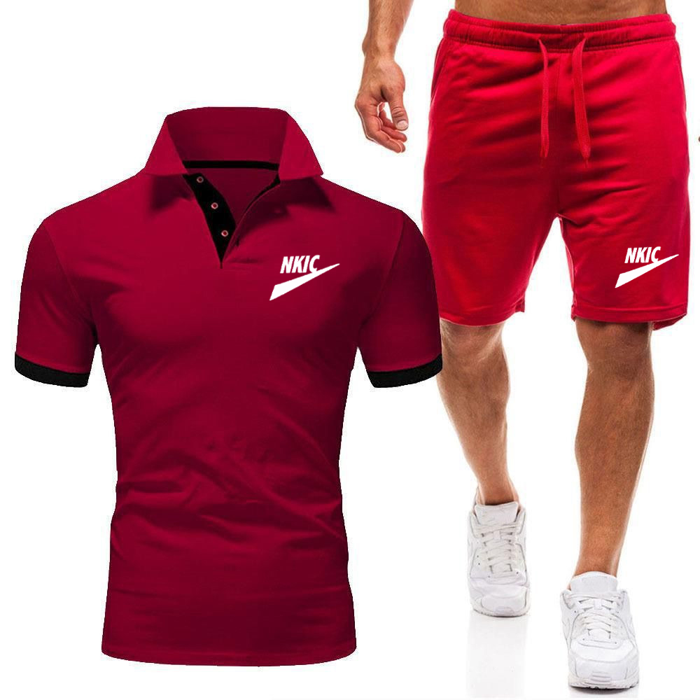 Summer Men's sets mode coréen Tracksuit combinaisons hommes à manches courtes t-shirts sport shorts costumes