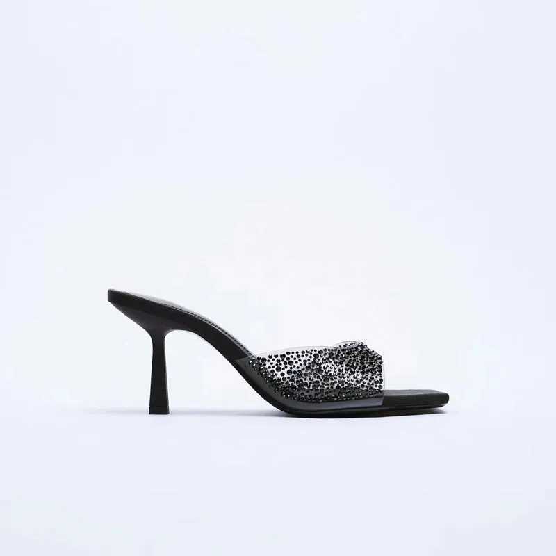 Pantofole Pantofole Ig Pantofole anguilla donna estate sandali neri trasparenti lingerie di lusso comfort plus size anguille H240326B8RQ