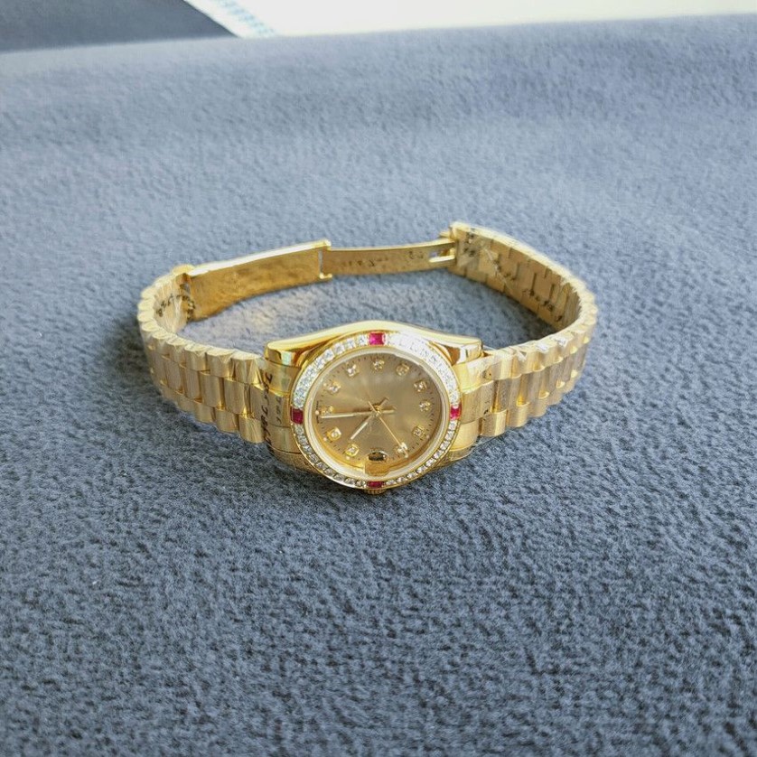 Montres pour femmes, cristal saphir, automatique et mécanique, haute qualité, or rouge, lunette en diamant, cadeau pour filles, 26mm292R, 69178