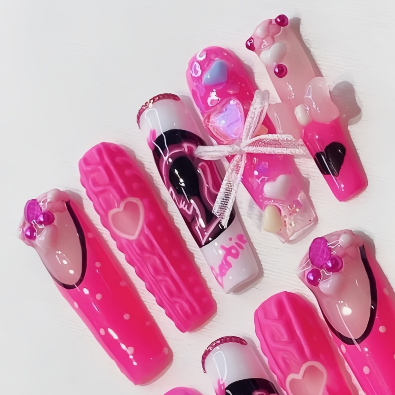 hot original wear nail False Nails fake nails very beautiful stunning colorful Barbie hand-painted style