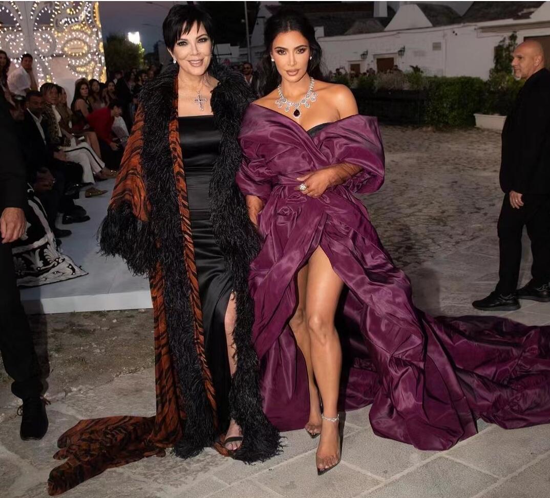 Kylie Jenner Celebrity-jurk Kim Kardashian Purple V-Neck Ball Jurk Celebrity Dess Women Doek Korte Mouw Dames Kleed Kylie Jenner Kendal Jenner Avond Jurk