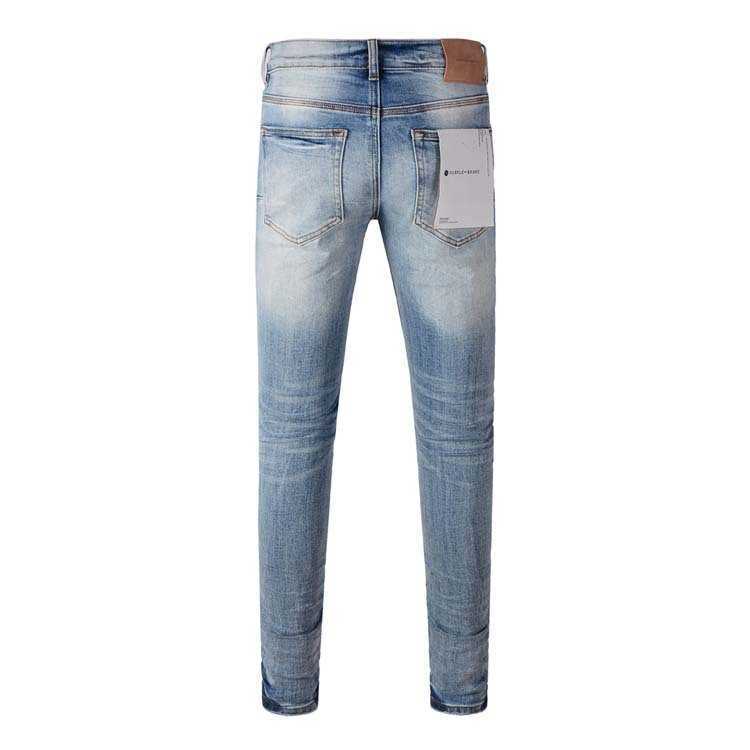 2023 Bär koreansk utgåva Youth Fashion Blue Trendy Slim Fit Jeans Mens Pants