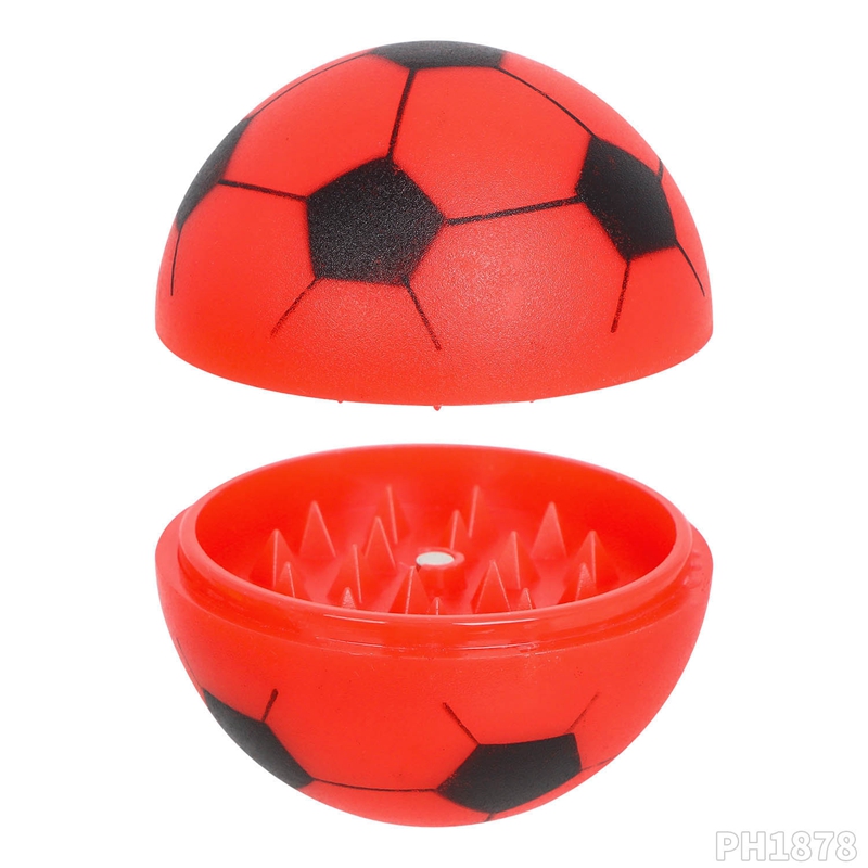 Football Ball Shape Plastic Round Golf Grinder fumant Herbe 56 mm Grinders 2 pièces Couches de tabac à base de cigarette Spice Crusher Miller Moulls avec des boîtes d'affichage