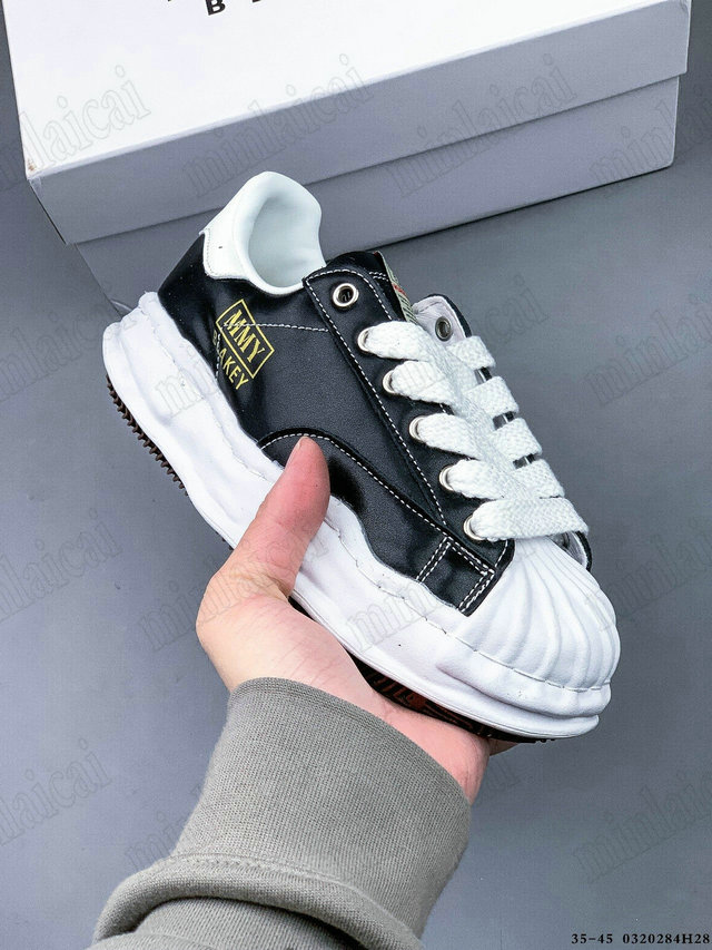 Tasarımcı mmy tuval ayakkabıları maison mihara yasuhiro blakey og sole tuval alçak siyah beyaz spor ayakkabılar lüks düşük kesimli eğitmen beyaz tıknaz kauçuk orta taban