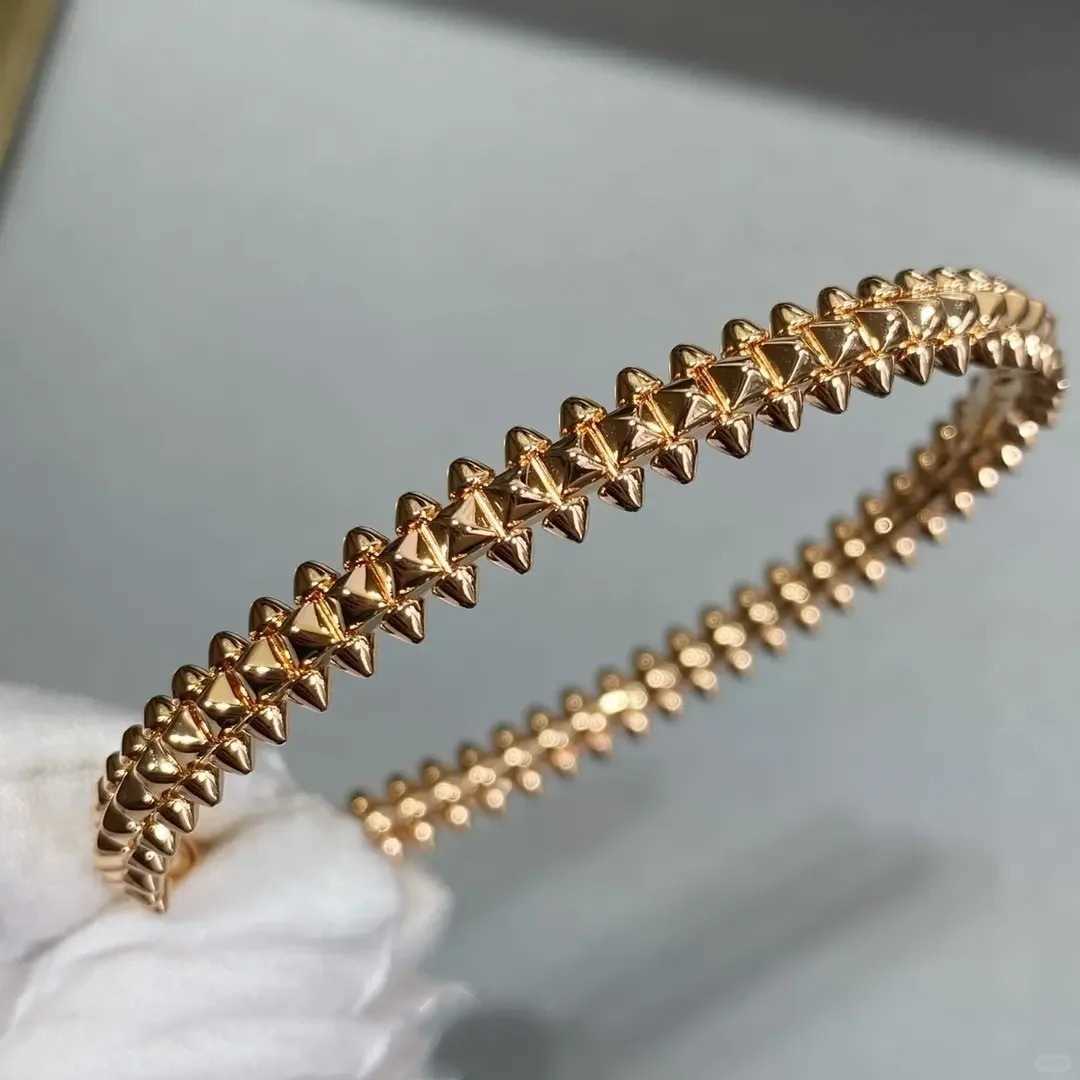 Top luxury fine designer jewelry Kajia Bullet plated 18k rose gold willow nail bracelet fashionable and versatile light luxury bracelet Original 1to1 With Real Logo