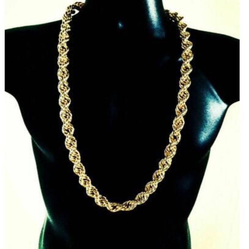 Men's Hip Hop Heavy 18K Gold Plated 9mm 30 inch Rope Chain Necklace242w