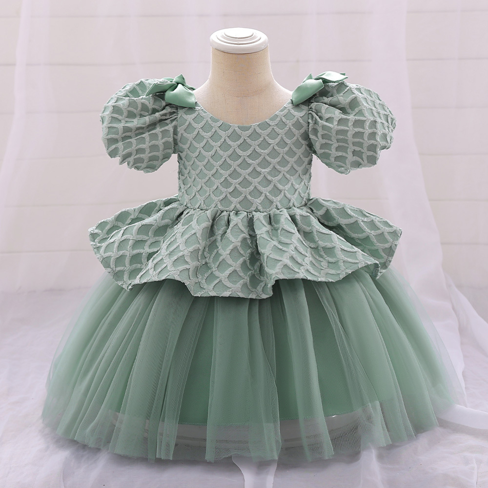 Adorabile rosa giallo verde gioiello Abiti da spettacolo ragazze Abiti da ragazza di fiori Abiti da compleanno/festa ragazze Ragazze tutti i giorni Gonne Abbigliamento bambini SZ 2-10 D327209