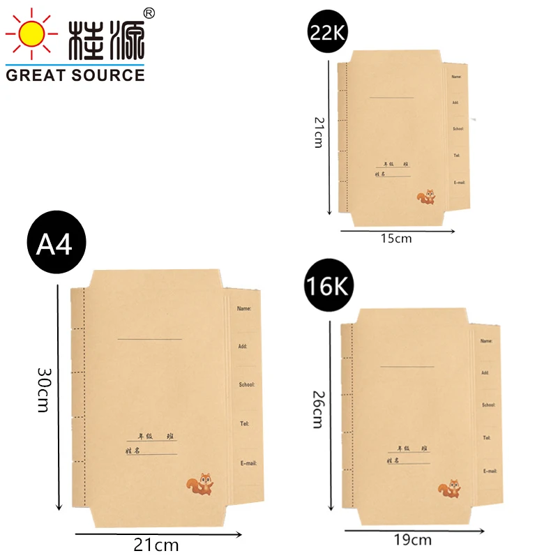 Täcker 300 g Kraft Book Cover Miljövänlig Bookcover A4/B5/A5 Bokomslag 10st