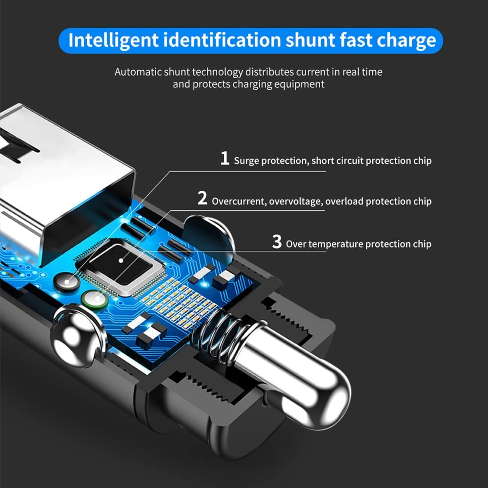 شاحن سيارة USB 3.1A شحن سريع USB-C Type C PD QC محول الهاتف الشحن السريع لجهاز iPad iPhone XD 11 12 13 14 15 Samsung HTC Android Phone مع صندوق البيع بالتجزئة