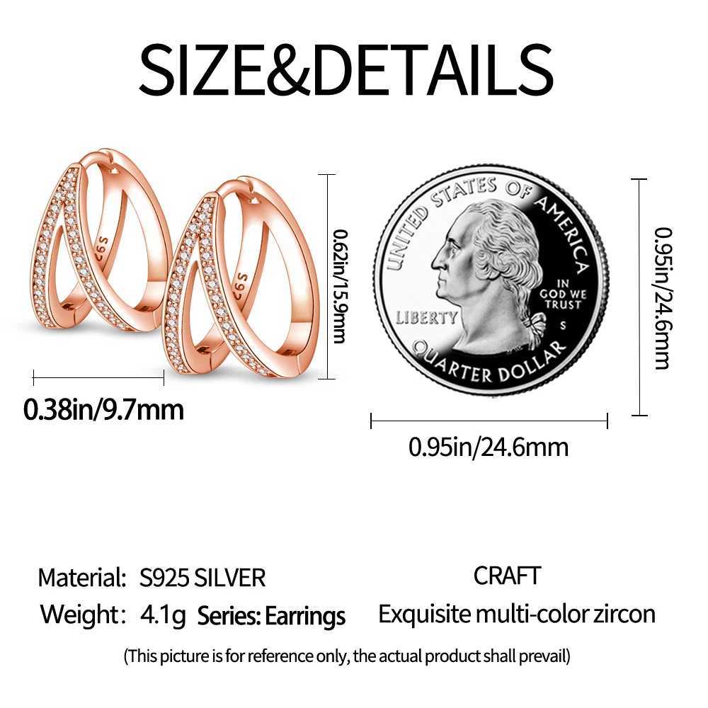 Hoop Huggie 925 en argent Sterling géométrique minimaliste série bijoux mode Zircon rond cerceaux boucles d'oreilles femmes bijoux cadeau accessoires 24326