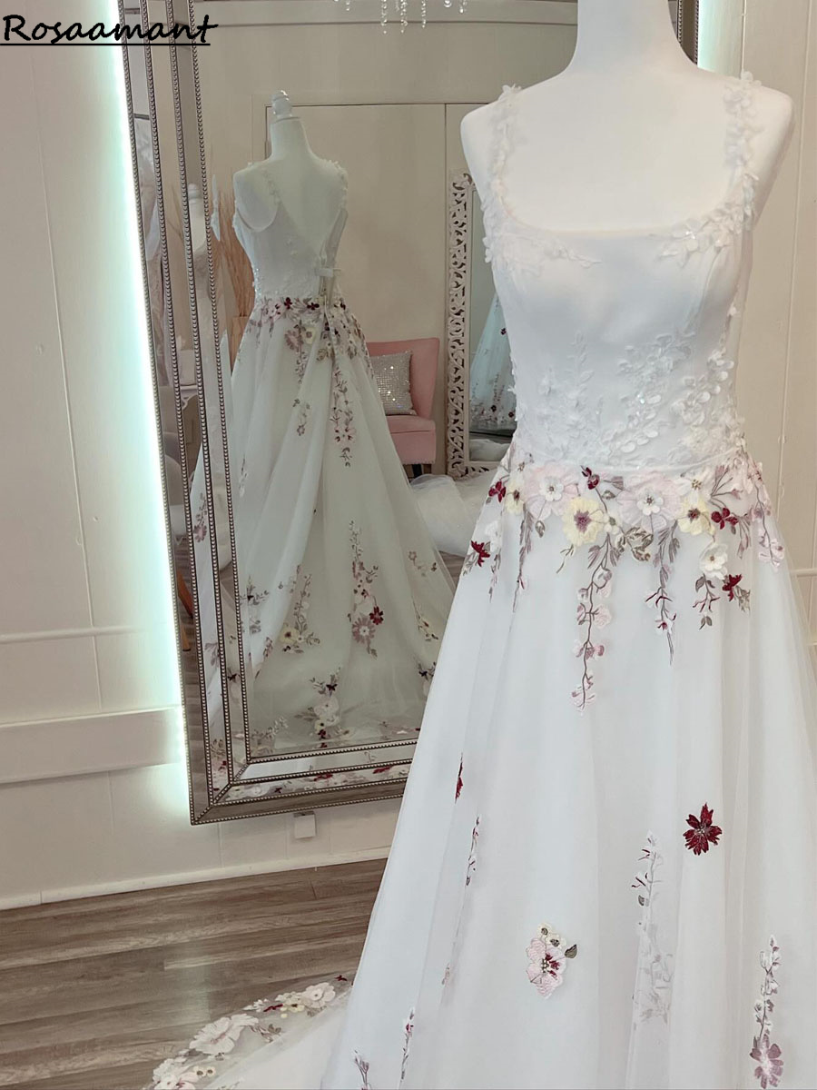 Nuovo abito da sposa applicazioni in pizzo perline floreali senza spalline senza spalline abiti da sposa vestido de noiva