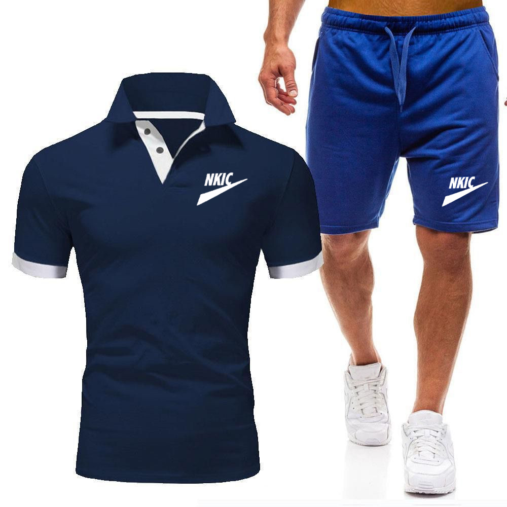 Summer Men's sets mode coréen Tracksuit combinaisons hommes à manches courtes t-shirts sport shorts costumes