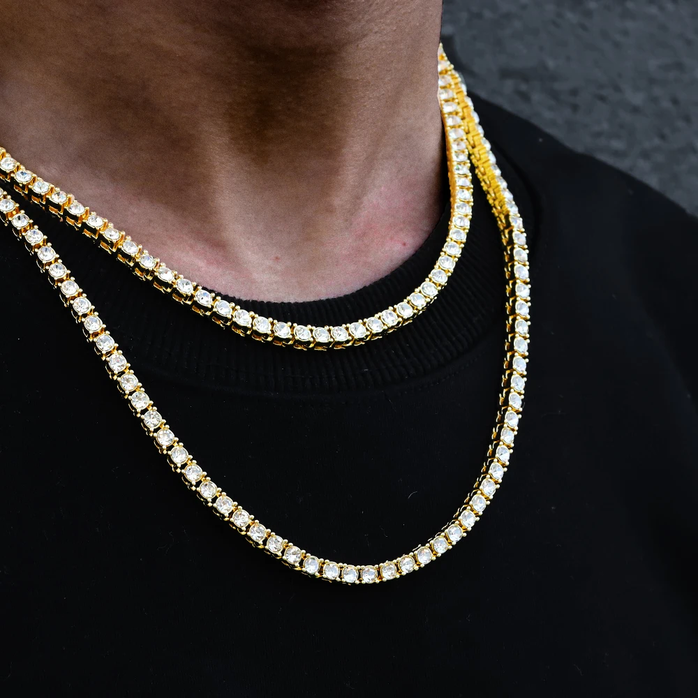 New Classical 4MM Tennis Chain Necklace Iced Out Bracelet Necklace Men Fashion Hip-Hop Jewelry Women 8/16/18/20/24/30inch Choker Gift