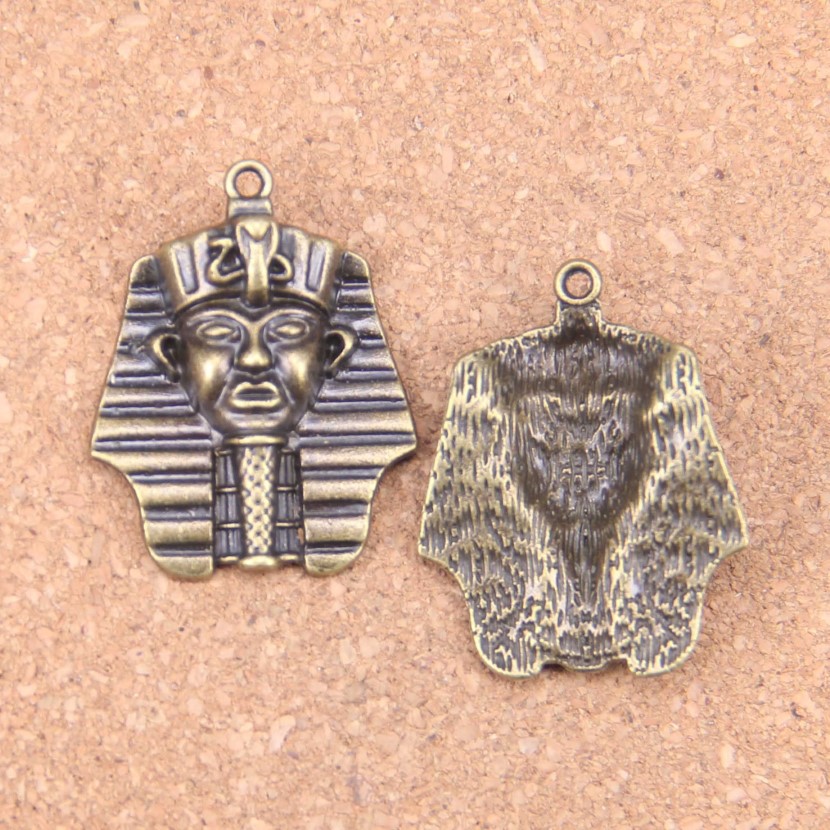 20 pz Argento Antico Bronzo Placcato re egiziano tut tutankhamon Charms Ciondolo Collana FAI DA TE Braccialetto Braccialetto Risultati 36 28mm216C