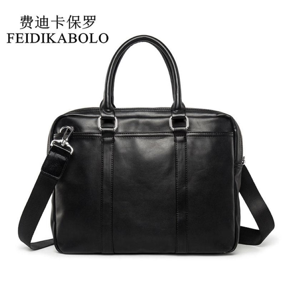 FEIDIKABOLO Famous Brand Business Men Briefcase Bags Man Shoulder Bag Leather Laptop Simple Men's Handbag bolsa maleta229q