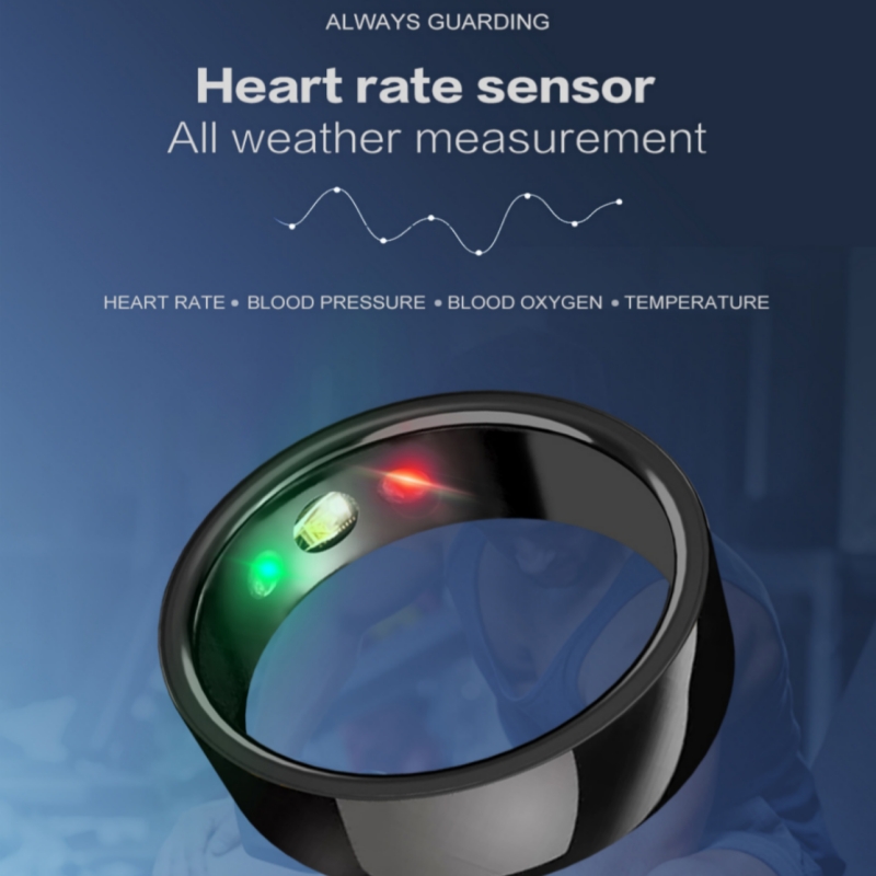 Anneau intelligent nouveau produit SR200 podomètre surveillance de la pression artérielle surveillance de l'oxygène dans le sang ECG anneau sain intelligent