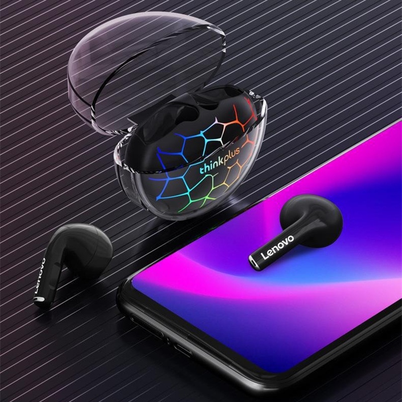 Lenovo LP80PRO Bluetooth 5.3 ألعاب مغناطيسية لاسلكية تعمل على تشغيل سدادات الأذن الرياضية مضيئة مع ضوضاء مقاومة للماء لإلغاء DHL مجانًا