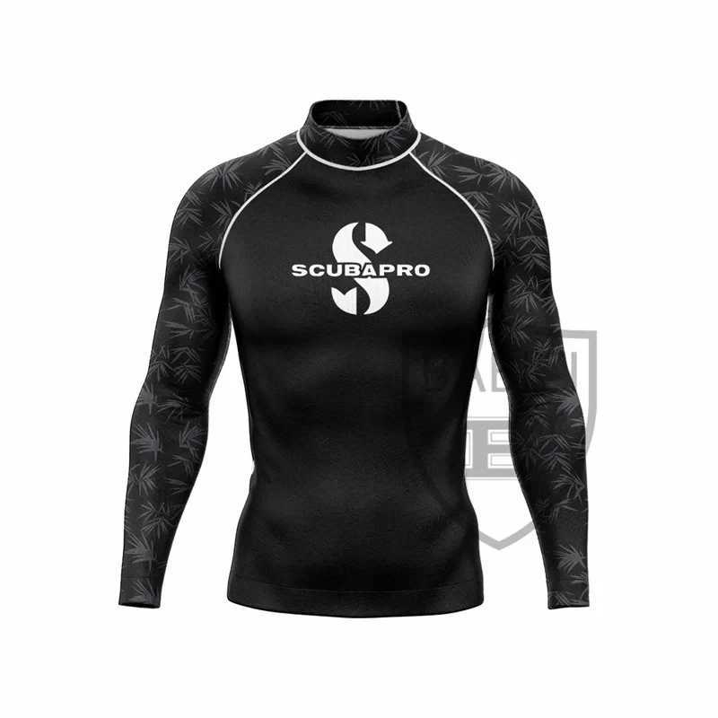 Mäns badkläder 2024 Mens Anti-UV Surf Shirt Långärmad badkläder andningsbar snabbtorkande simning T-shirt Sommarstrandkläder utslag vakter surfing 24327