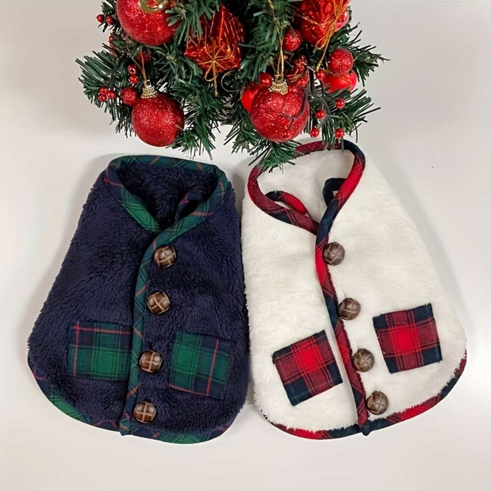 Adorabile giacca cardigan cani calda con sciarpa dimensionale natalizia animali domestici: mantieni i tuoi animali domestici accoglienti ed eleganti quest'inverno