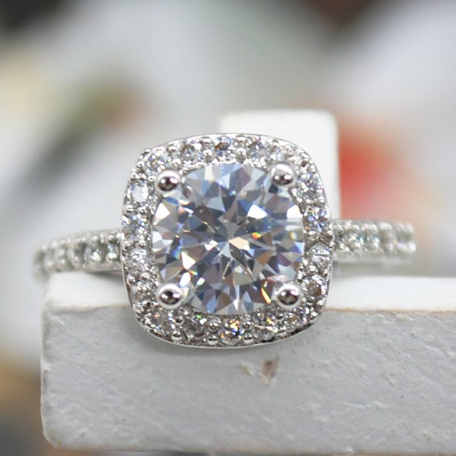 Klassischer glänzender großer quadratischer Kristall-Zirkon-Ring, Eheringe für Damen, Damen, Modeschmuck, Größe 5 6 7 812578