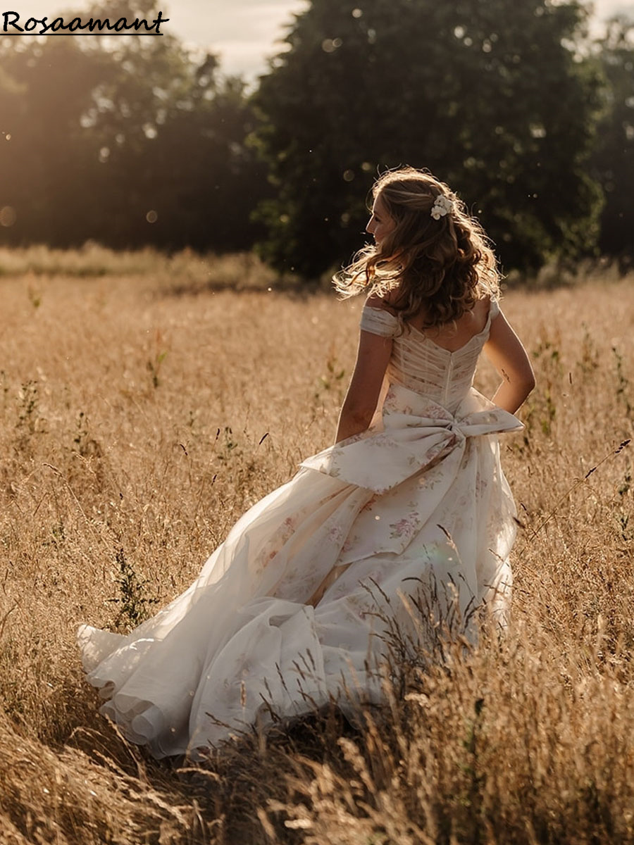 Vestido De novia elegante con hombros descubiertos, vestido De novia clásico con apliques y cuello en V, vestido De novia largo sencillo De corte A, bata De novia