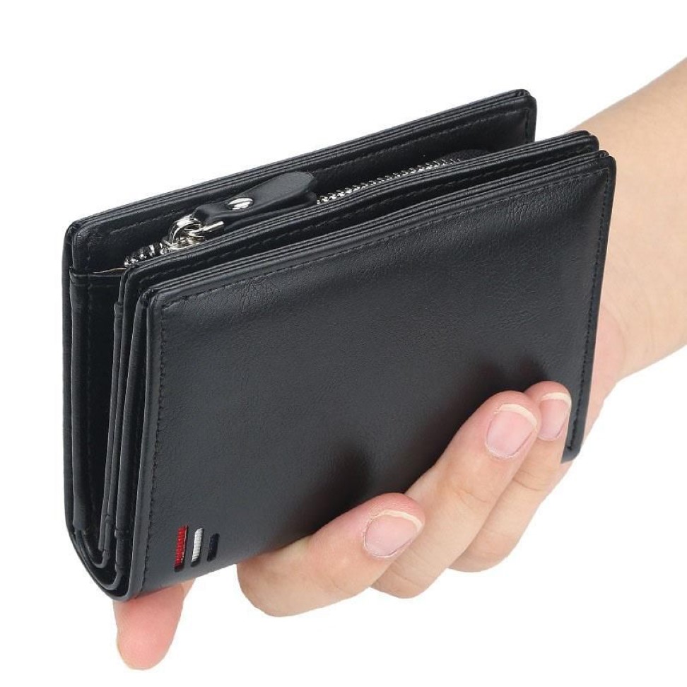 Wallets Brand Men PU Leather Short Wallet With Zipper Coin Pocket Vintage Big Capacity Male Money Purse Card Holder298x