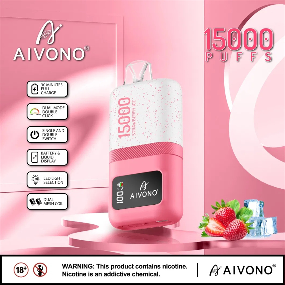 Aivono Aim Magic 15000 Puffs Одноразовый испаритель 600 мАч 25 мл E Juice 15 вкусов Предварительно заполненный Ejuice Puff Vape