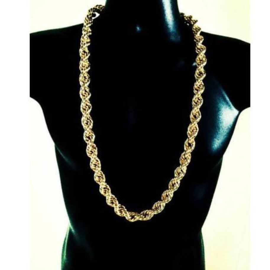 Men's Hip Hop Heavy 18K Gold Plated 9mm 30 inch Rope Chain Necklace242w