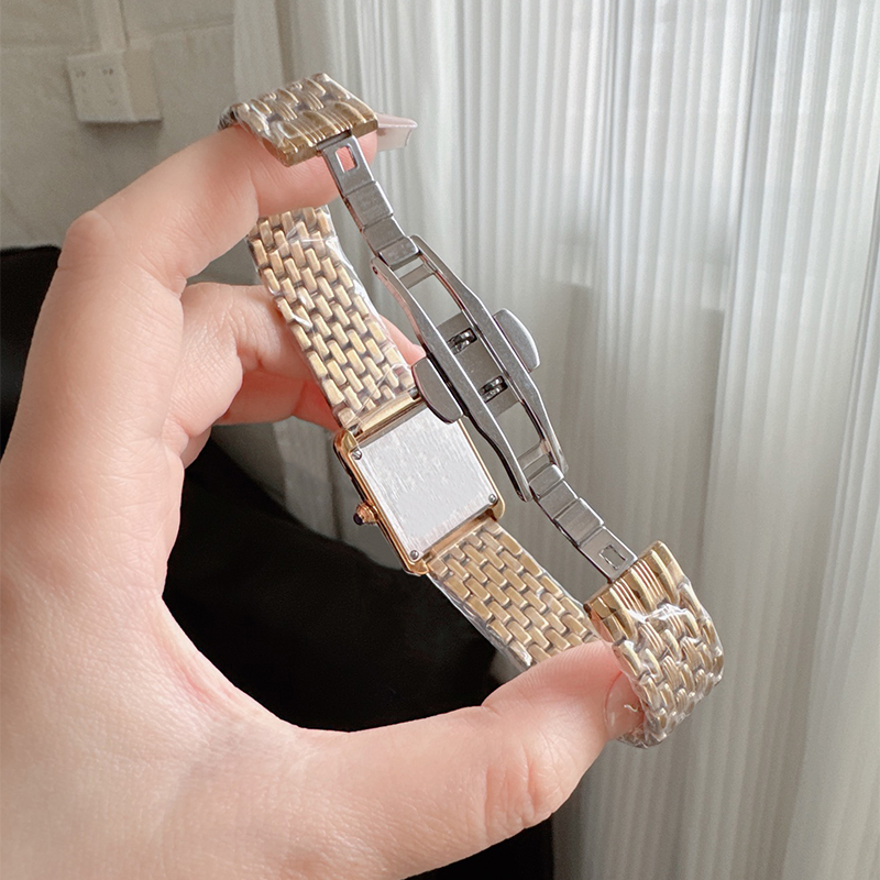 ダイヤモンドウォッチ女性デザイナーウォッチ22mm手作りインレイクォーツムーブメントダイヤモンドベゼル高品質の高品質の豪華な腕時計ステンレスストラップモントデュルク
