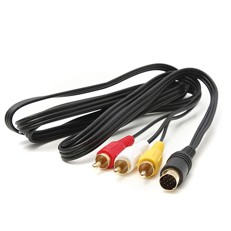 Special Offer New Hot Sale Durable 1.8M 6ft Audio Video AV Cable For Sega Saturn A/V RCA Connection gold Cord