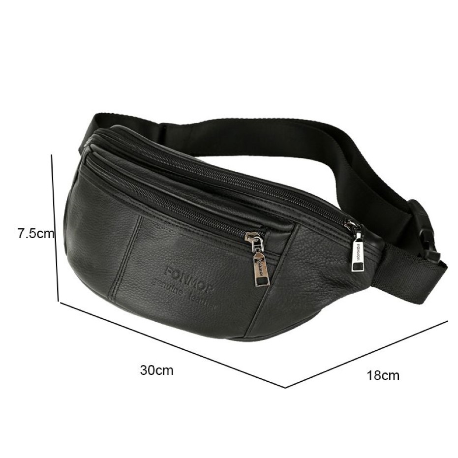 VSEN FONMOR Men's Waist Packs male Pack Belt Bag Phone Pouch Bags Travel Waist Pack Male Small Bag Leather Pouch290h