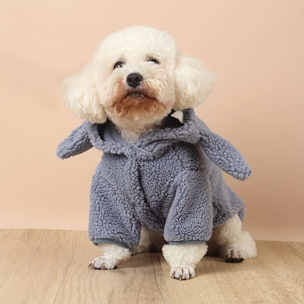 かわいいコート、ベートの温かい厚い犬のフード付きジャケットペットの猫の犬が秋と冬に着るのに適しています