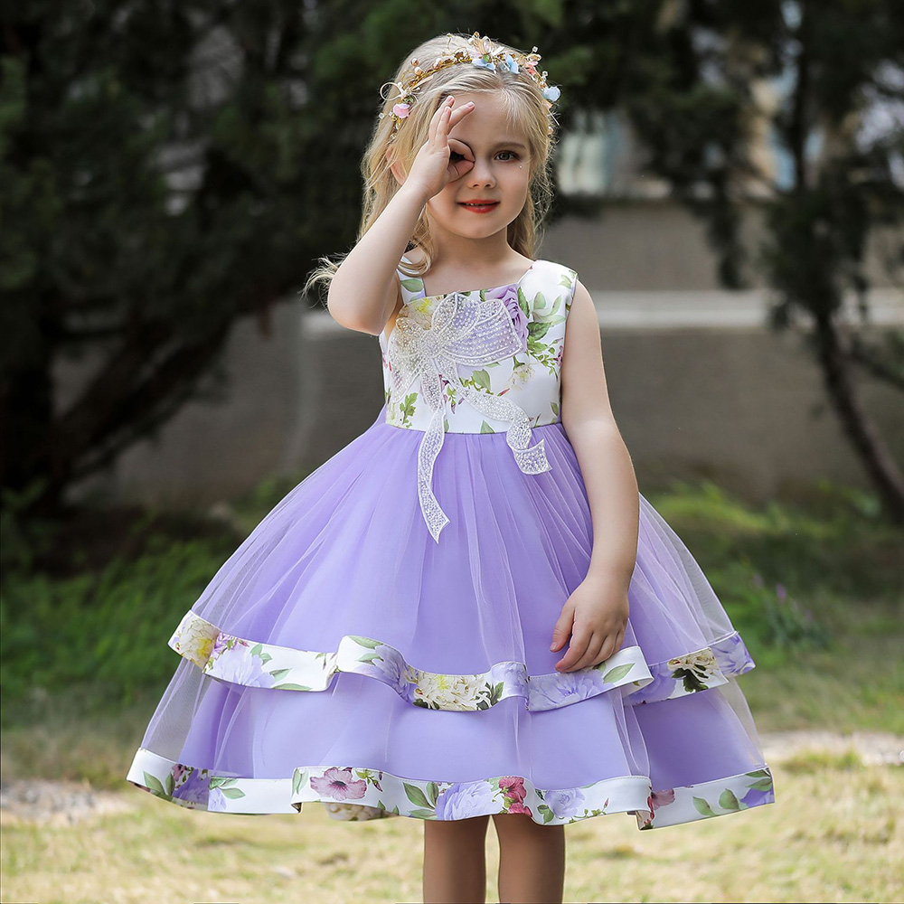 Sweet Purple Wine Green Pink Short Girl's Birthday/Party Dresses Girl's Pageant Dresses Flower Girl Dresses Girls Everyday Skirts Kids' Wear SZ 2-10 D327240