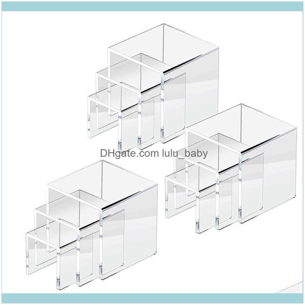 Exibição de embalagens de jóias jóias bolsas sacos conjunto de 6 3 4 5 Polegada vitrine acrílico riser bolo suporte casa doces de casamento d260j