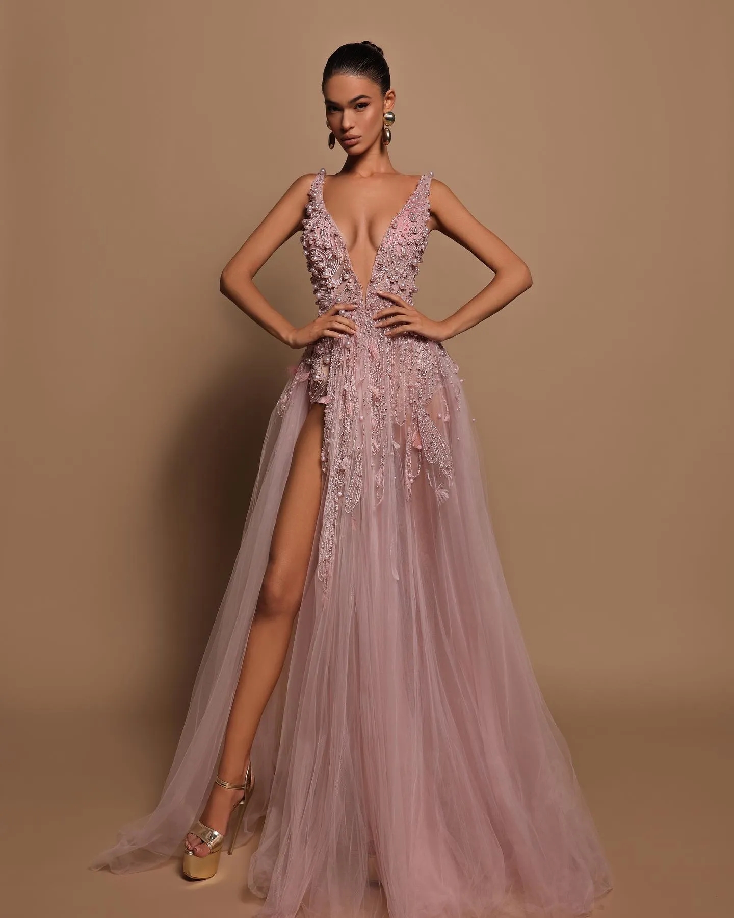 Różowe sukienki wieczorowe liniowe eleganckie verle verls sukienki na balu bez pleców długie sukienki na specjalne okazje