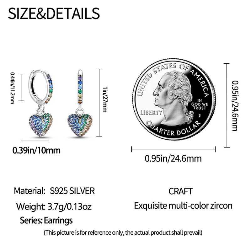 Hoop Huggie 925 argent Sterling géométrique couleur série bijoux mode Zircon rond cerceaux boucles d'oreilles femmes bijoux exquis cadeau accessoires 24326