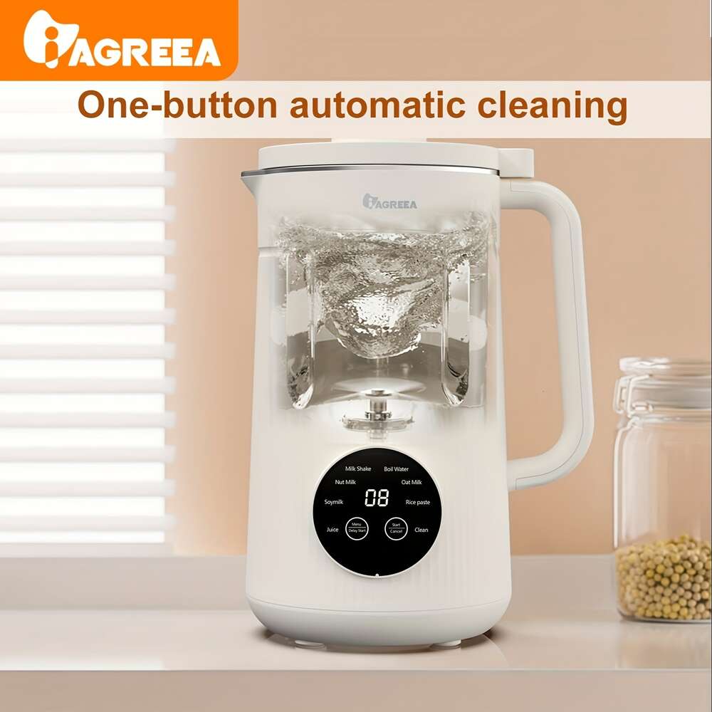 Spremiagrumi automatico Iagreea Soybean Hine da 34 once/1000 ml con temperatura e controllo touch intelligente Scaldalatte Pulizia con un pulsante - Acciaio inossidabile