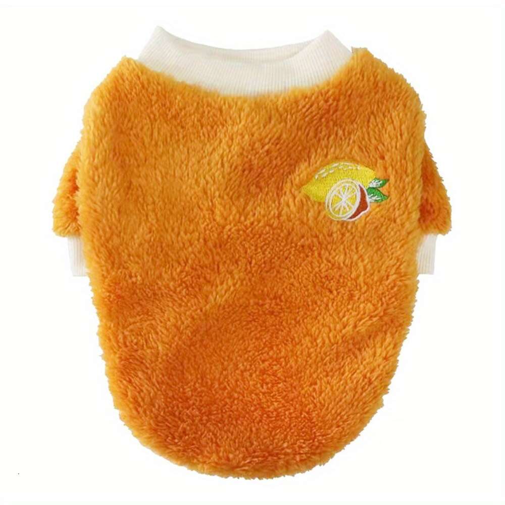 jouet petit chiot mignon de dessin animé décor de fruits de fruit Pull peluche pour l'automne et les vêtements chauds de chien d'hiver